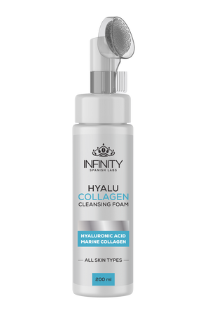 Hyalu Collagen Cleansing Foam with brush – Infinity Clinic Pharma facial cleanser