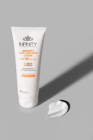 Sunscreen Kids SPF45 texture close-up – gentle child-safe sun protection formula